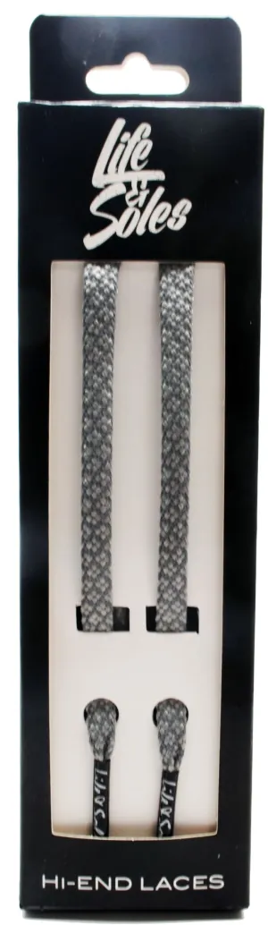 Grey Reflective Flat Shoelaces