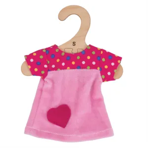 Pink Dress with Spots - for 28cm Doll