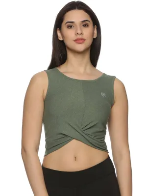 Women UPF Sun Protection Eco Friendly Yoga Sleeveless Cross Crop Tank Top